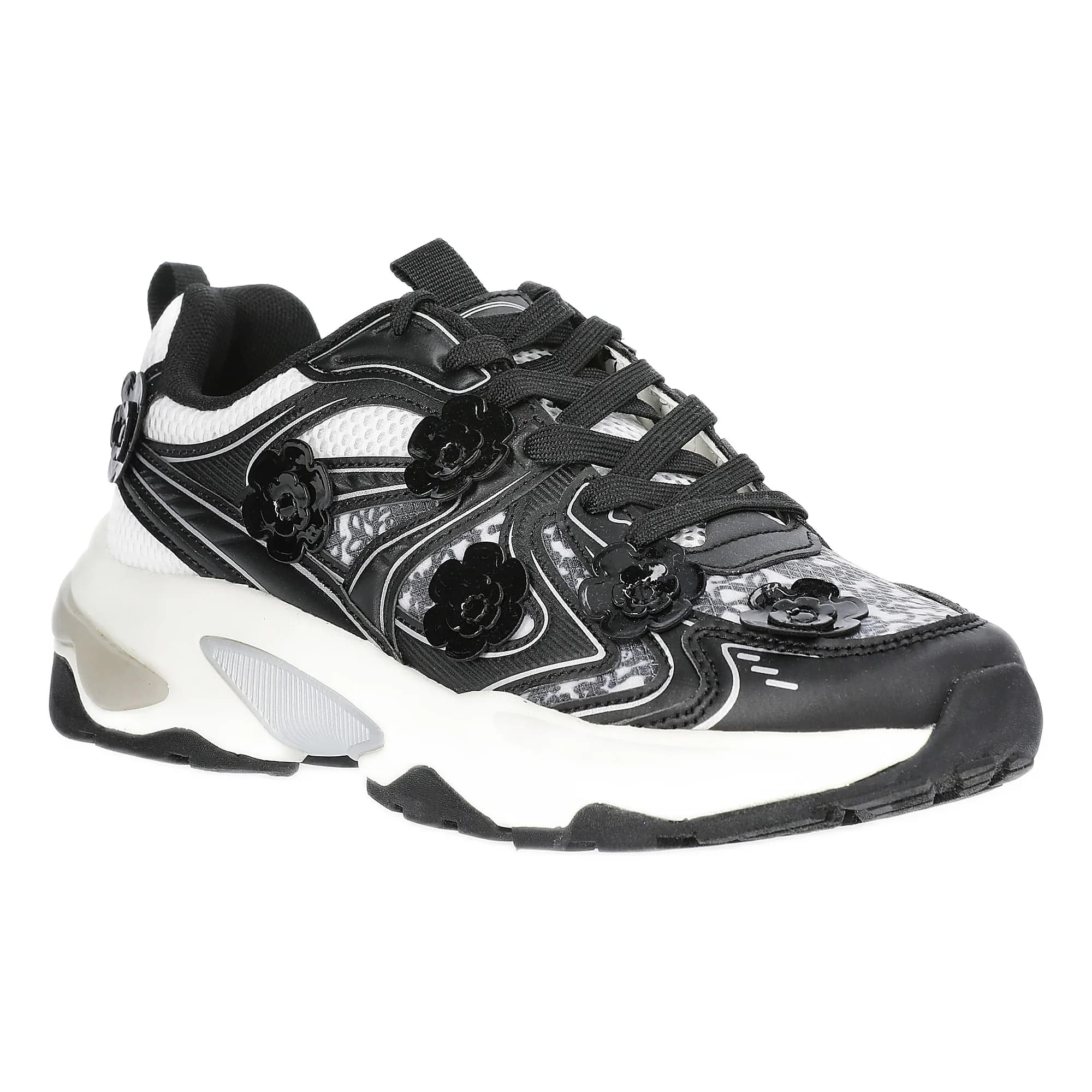 Scoop Scoop Women's Sporty Sneakers with Flower Appliques — ITEM_ID 17650714043