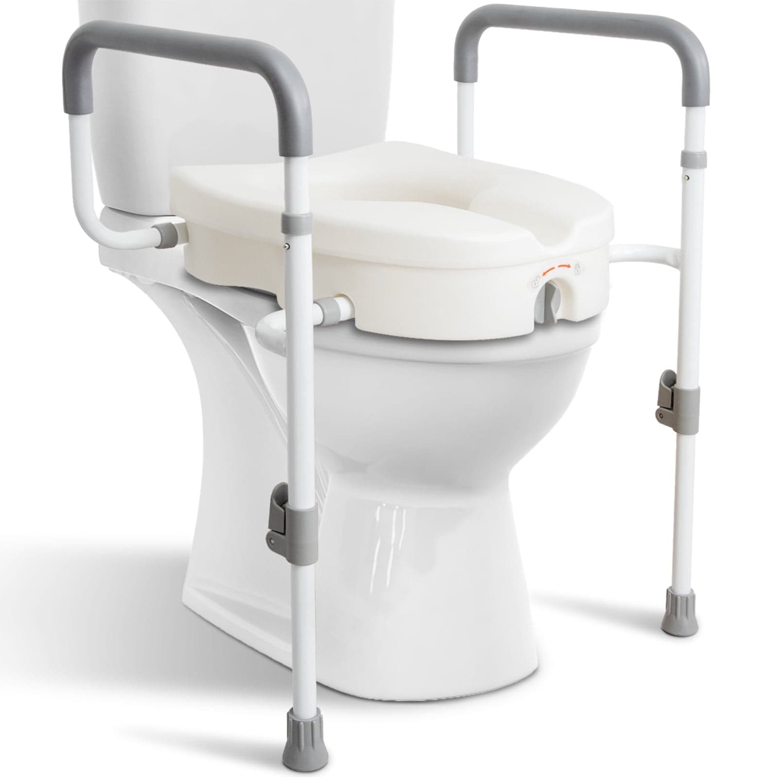 WeHwupe WeHwupe Asiento de Inodoro Elevado con Asas para Ancianos - Elevadores de Asiento de Inodoro para Ancianos con Brazos Acolchados Ajustables - Asiento de Seguridad Elevado para Inodoro Estándar O Alargado — ISBN 9434551288