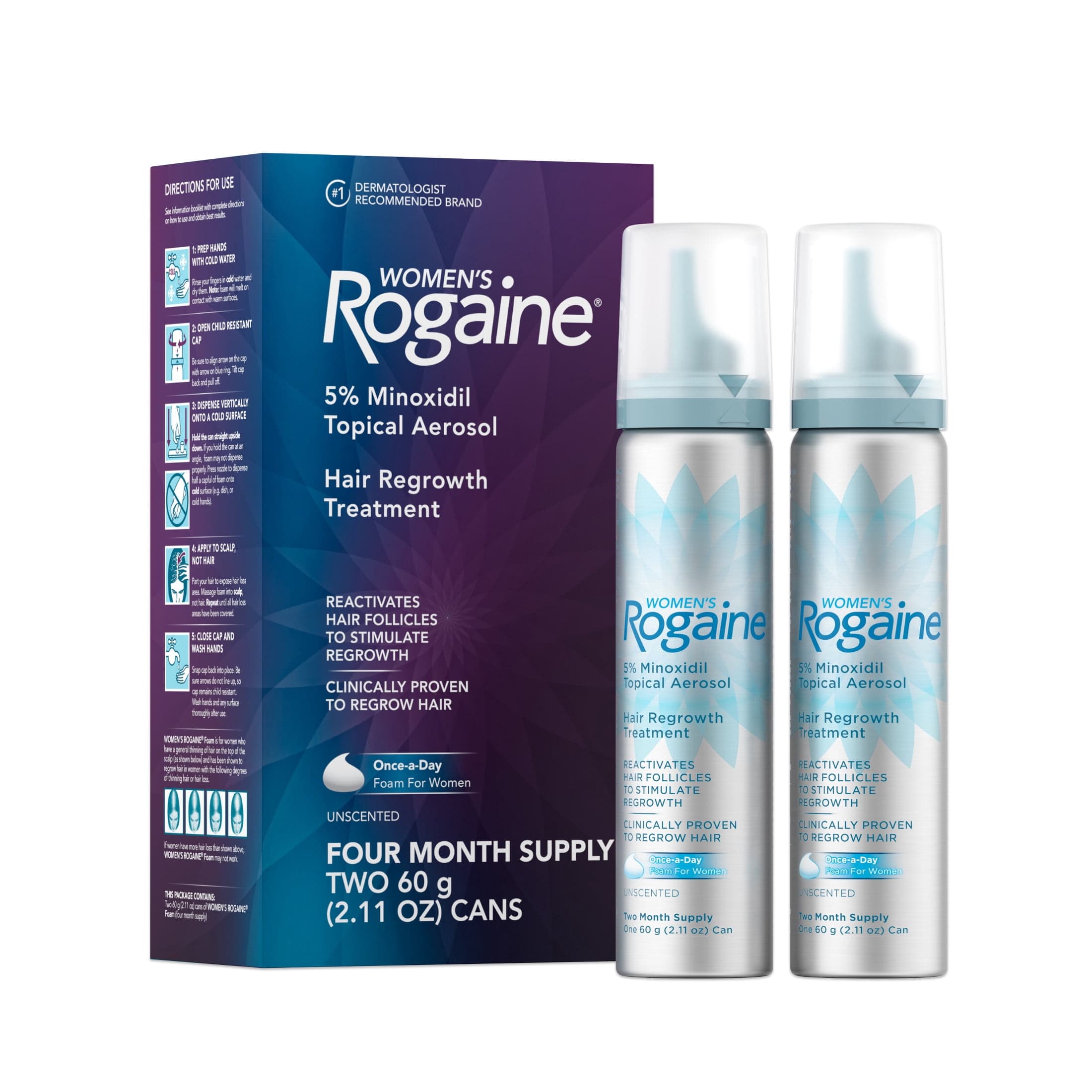 Rogaine Women's Rogaine Hair Regrowth, 4 Mo, 2x 2.11 oz — ITEM_ID 38695499