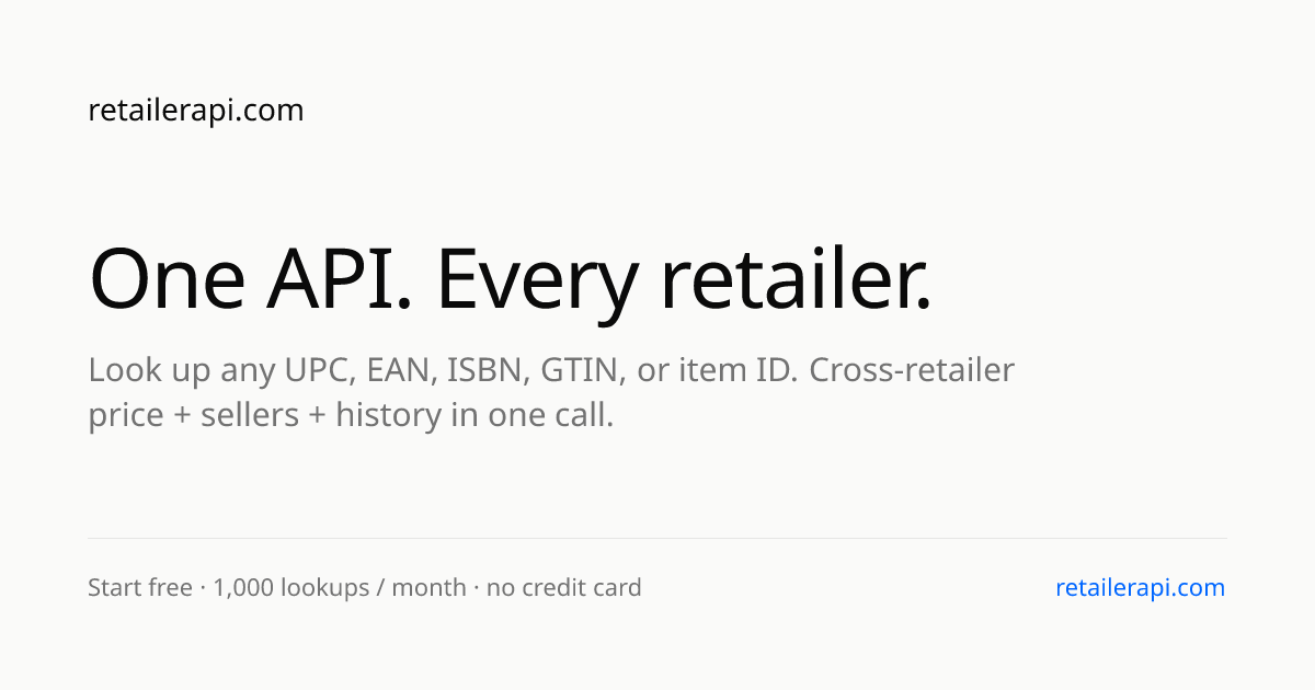 One API for every retailer — price, sellers, history